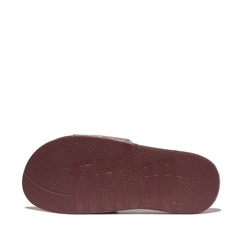 Brown Women's FitFlop Iqushion X Jim Thompson Limited Edition Slides | 384XNJHPO