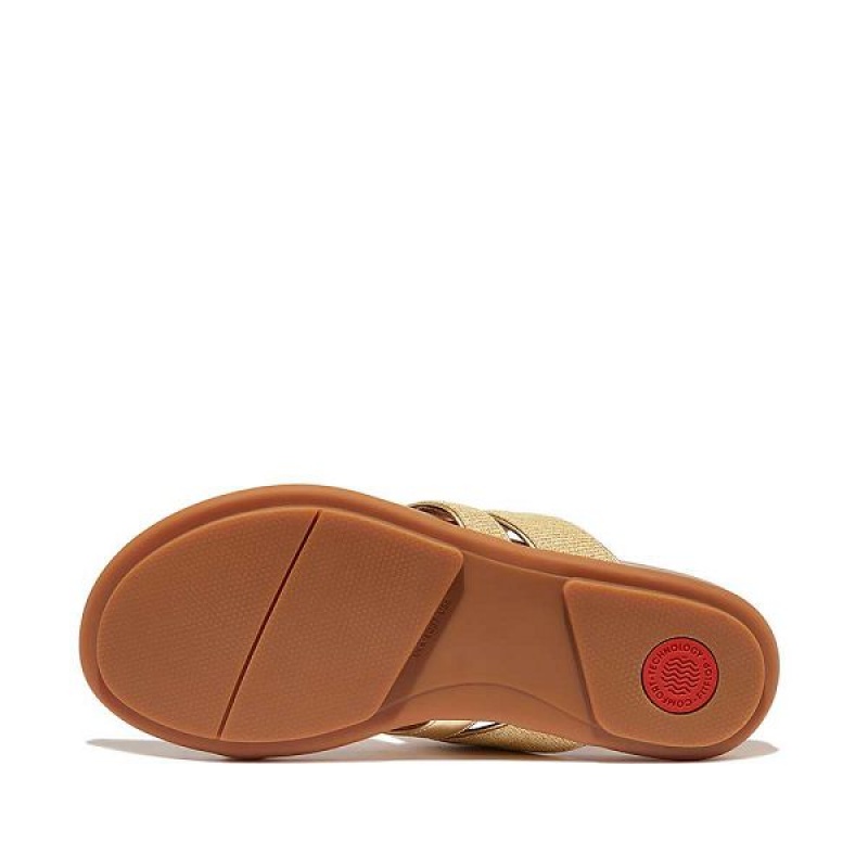 Brown / Gold Women's FitFlop Gracie Shimmerlux Strappy Toe-Post Sandals | 410BYFPMA