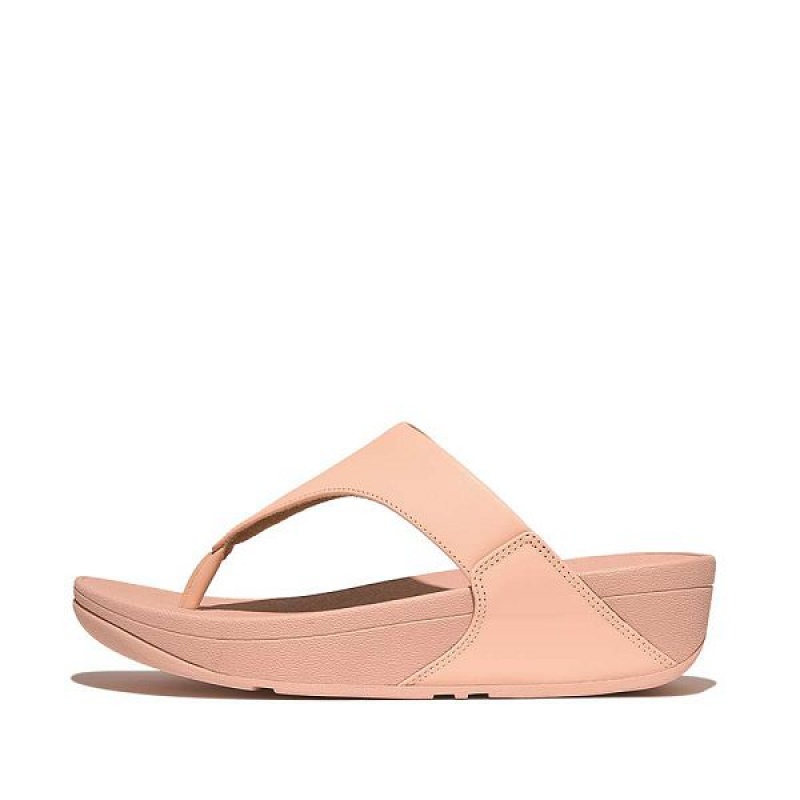 Coral Women\'s FitFlop Lulu Leather Toe-Post Sandals | 409BJEZIA