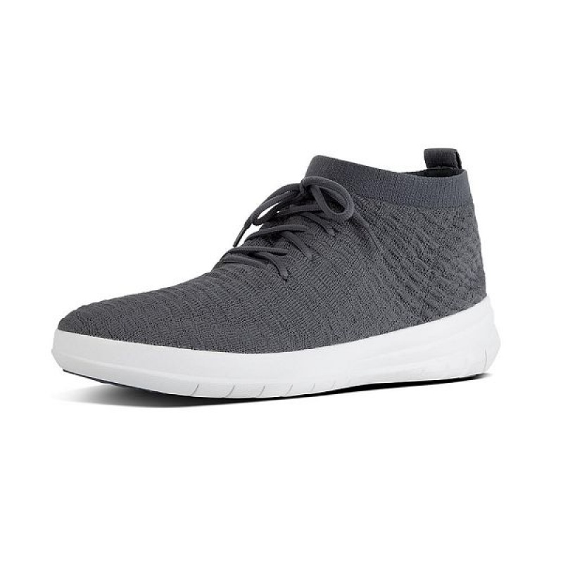 Dark Grey Men's FitFlop Uberknit Slip On High Top Sneakers | 685KTSHAL