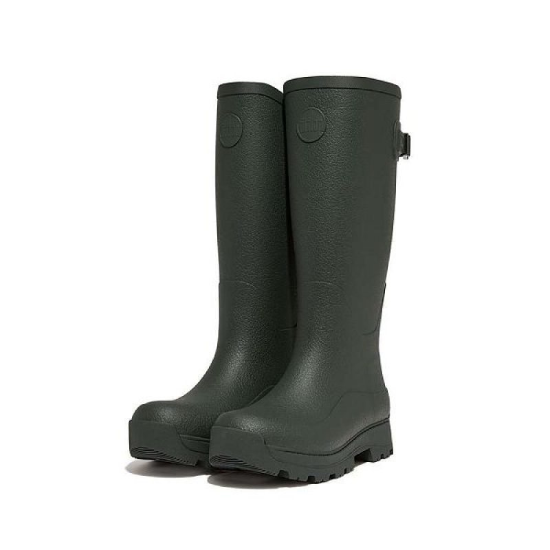 Deep Green Women's FitFlop Wonderwelly Atb High Performance Tall Wellington Rain Boots | 420PDLZOA