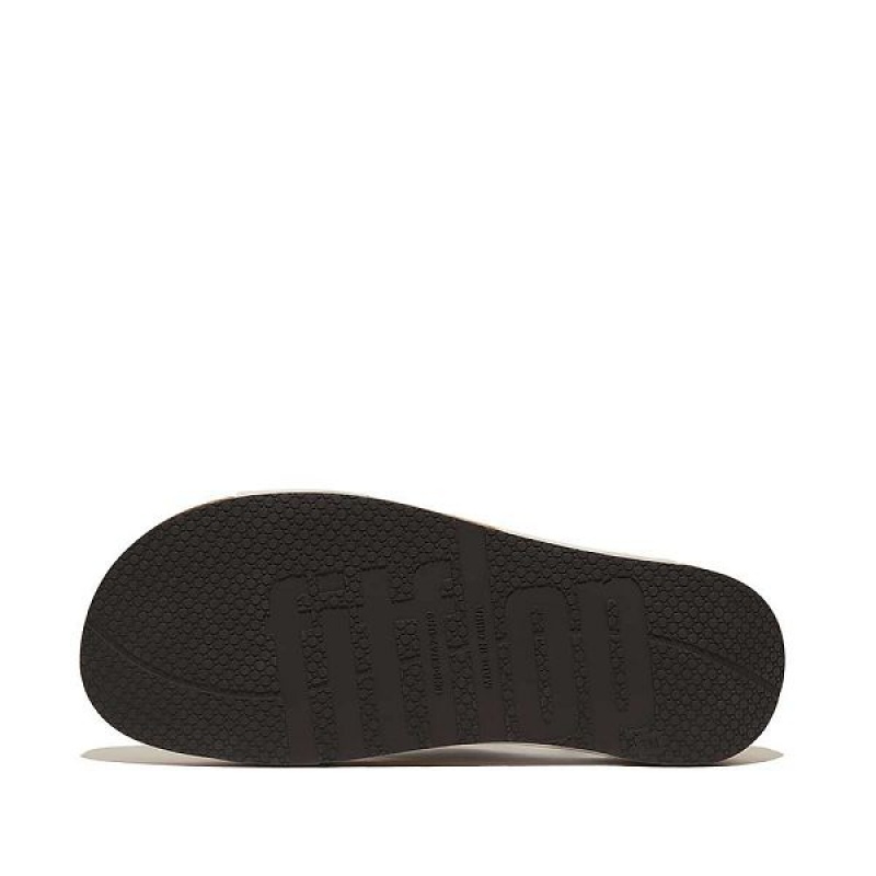 Grey Men's FitFlop Iqushion Leather Cross Slides | 507WAXCHY