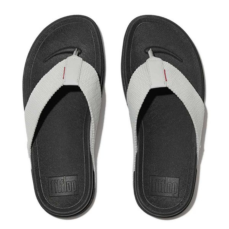 Grey Men's FitFlop Surfer Toe-Post Sandals | 940LWBEXY