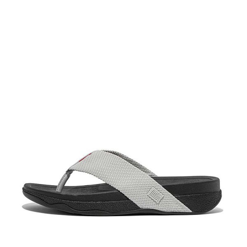 Grey Men\'s FitFlop Surfer Toe-Post Sandals | 940LWBEXY