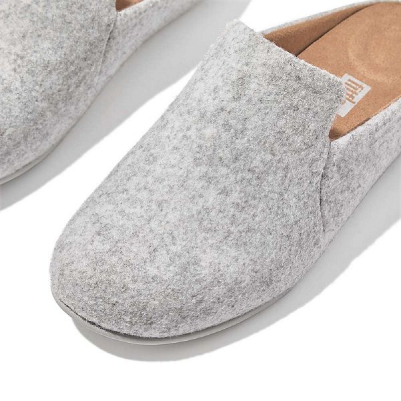 Grey Women's FitFlop Chrissie Ii E01 Haus Felt Slippers | 475DCPBEG