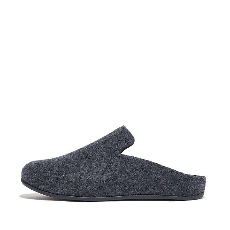 Navy Women\'s FitFlop Chrissie Ii E01 Haus Felt Slippers | 416ZUDPIB