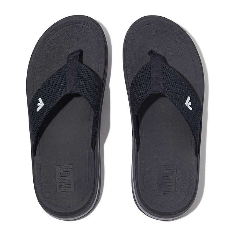 Navy Women's FitFlop Surff Sports Webbing Toe-Post Sandals | 134DTBFGX