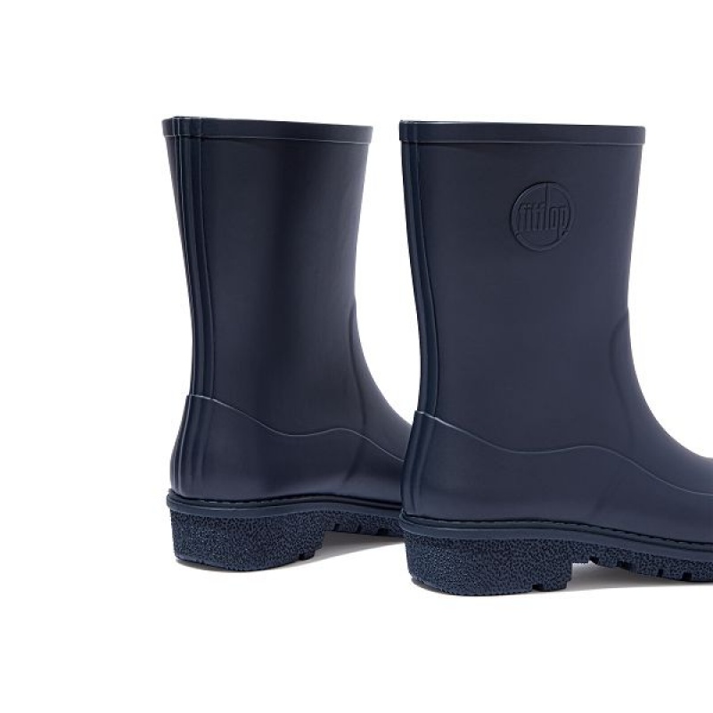 Navy Women's FitFlop Wonderwelly Short Rain Boots | 869BQAGKL