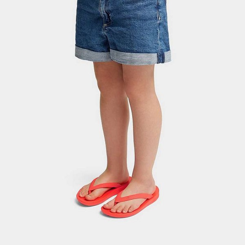 Orange Kids' FitFlop Iqushion Junior Ergonomic Flip Flops | 198KILNFT