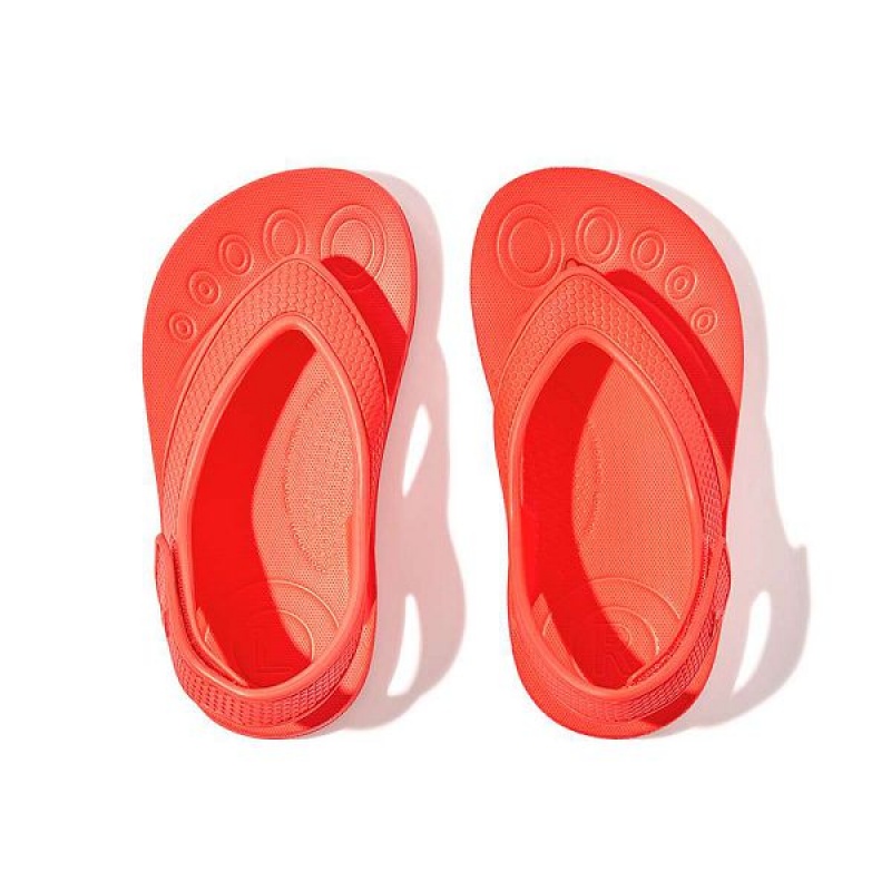 Orange Kids' FitFlop Iqushion Toddler Ergonomic Back-Strap Flip Flops | 952DRJPIV