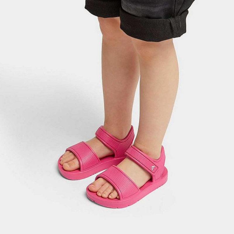 Pink Kids' FitFlop Iqushion Toddler Ergonomic Back-Strap Sandals | 609GJDWNA