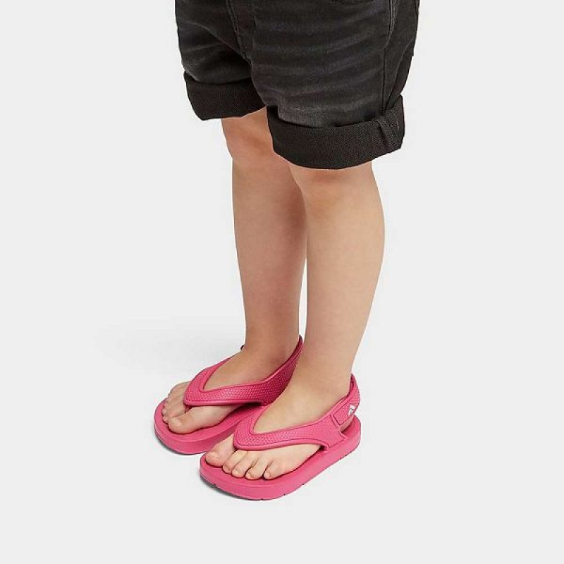 Pink Kids' FitFlop Iqushion Toddler Ergonomic Back-Strap Flip Flops | 123DFXMAT