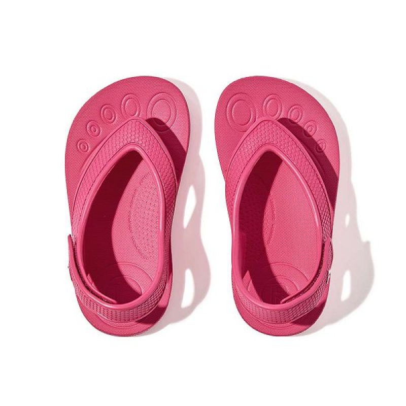 Pink Kids' FitFlop Iqushion Toddler Ergonomic Back-Strap Flip Flops | 123DFXMAT