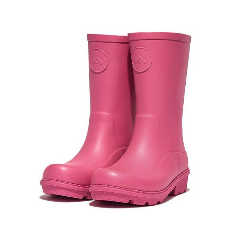 Pink Kids' FitFlop Wonderwelly Junior Ergonomic Wellington Rain Boots | 324DBIPVM