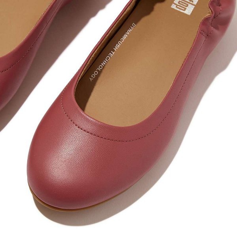 Red Women's FitFlop Allegro Soft Leather Ballet Pumps Ballet Flats | 601XPKMLY