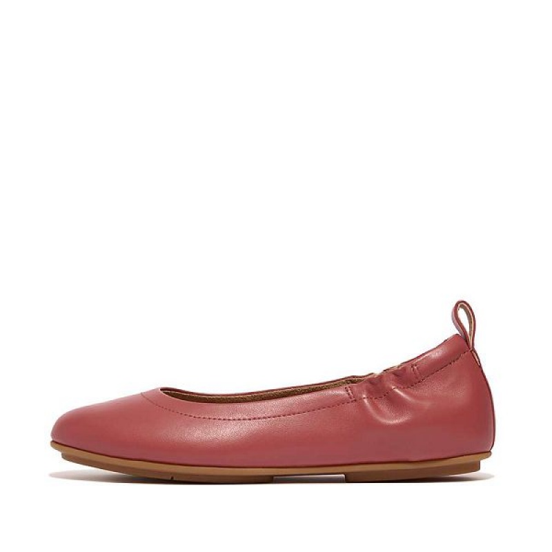 Red Women\'s FitFlop Allegro Soft Leather Ballet Pumps Ballet Flats | 601XPKMLY