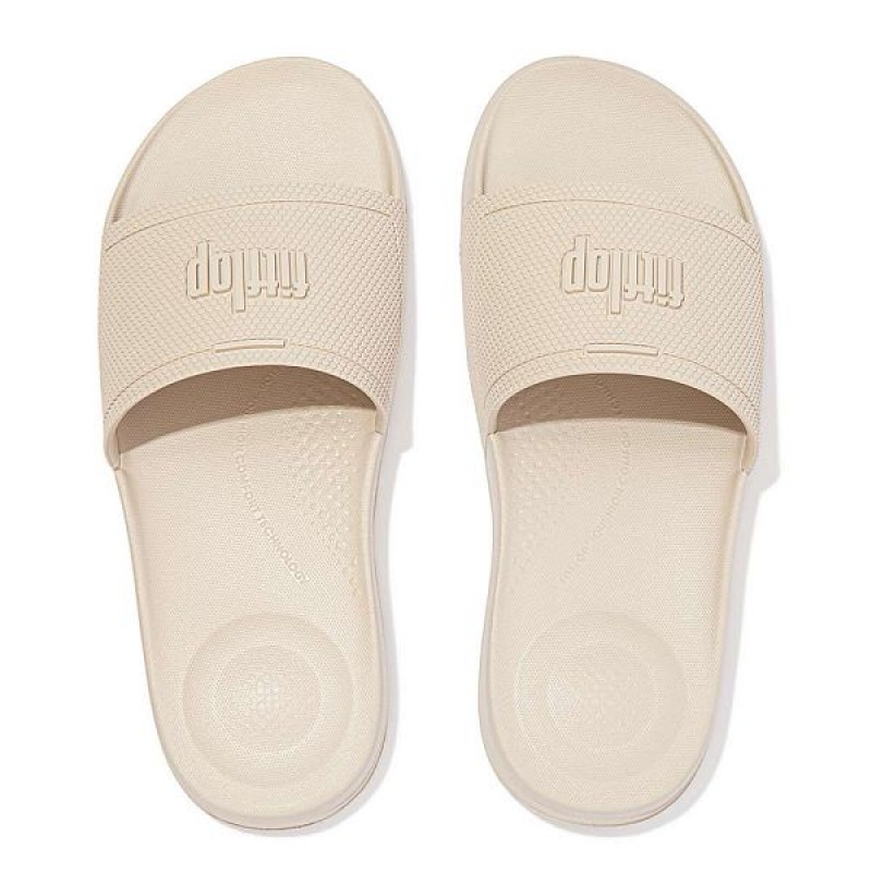 White Women's FitFlop Iqushion Pool Slides | 570JUPTFB