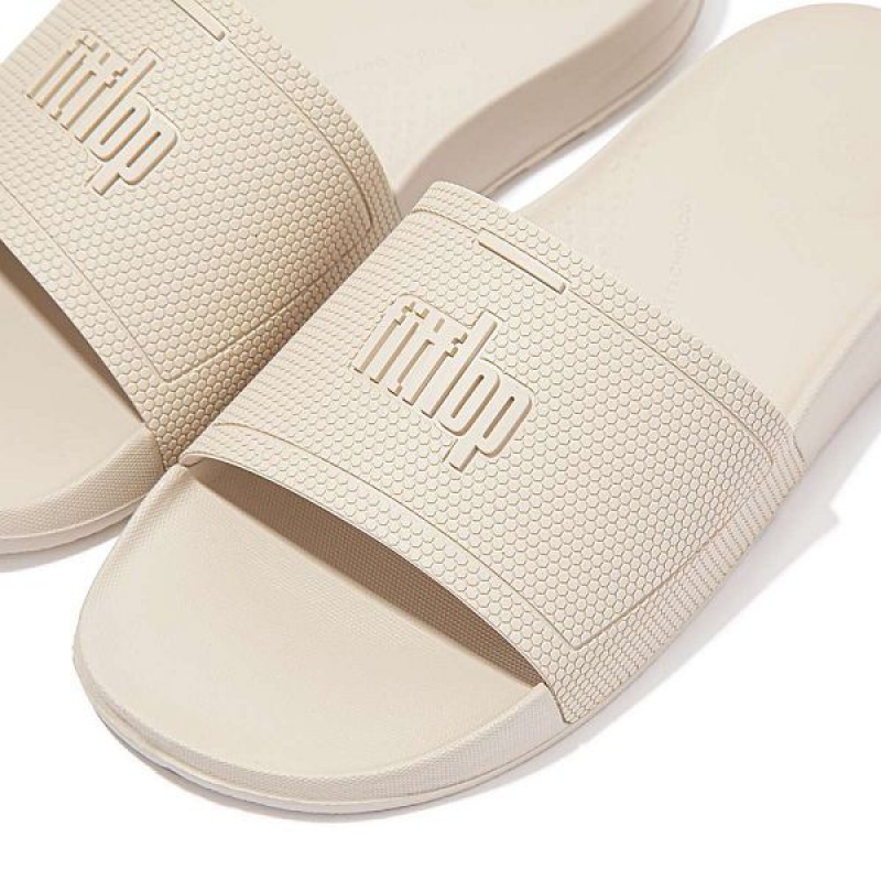 White Women's FitFlop Iqushion Pool Slides | 570JUPTFB