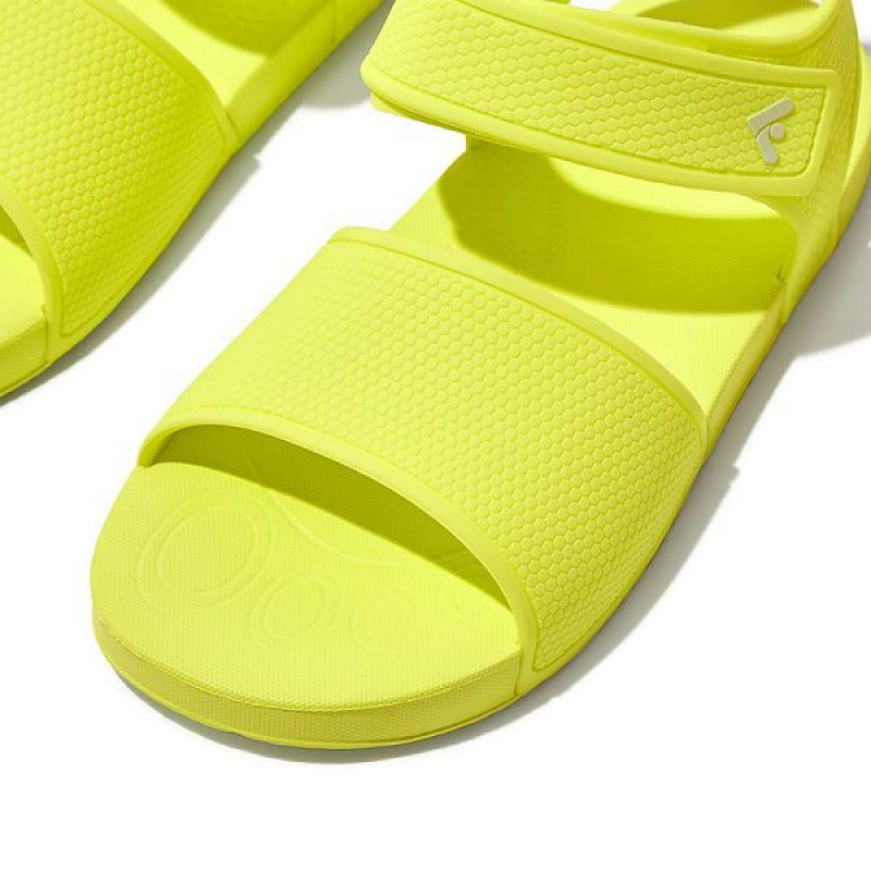 Yellow Kids' FitFlop Iqushion Junior Ergonomic Back-Strap Sandals | 035WEUBFQ