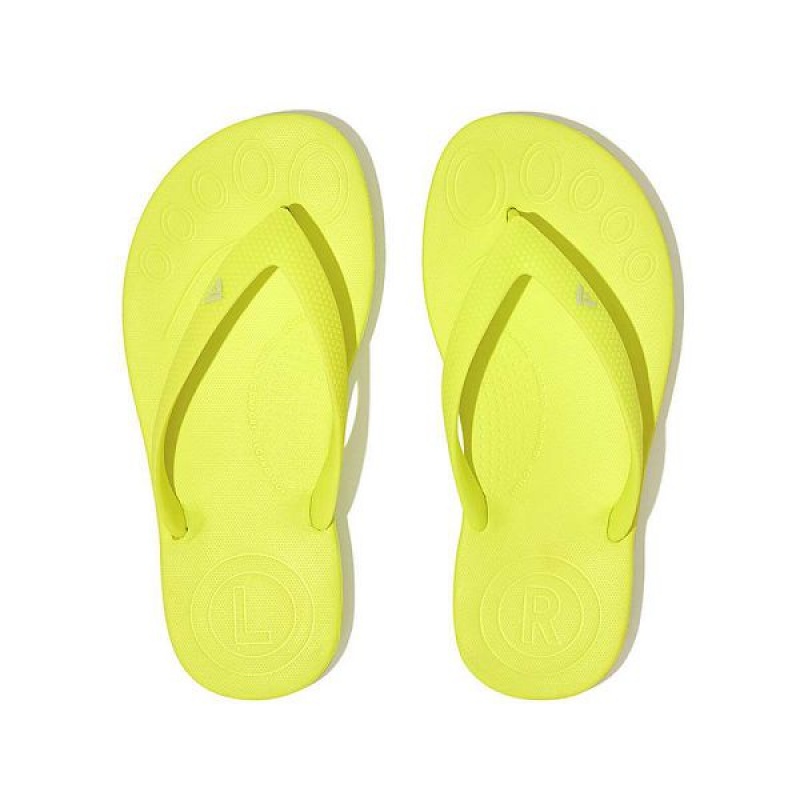 Yellow Kids' FitFlop Iqushion Junior Ergonomic Flip Flops | 437RWNAQJ