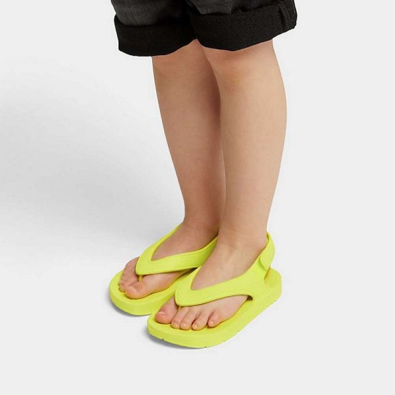 Yellow Kids' FitFlop Iqushion Toddler Ergonomic Back-Strap Flip Flops | 703YLWXVP