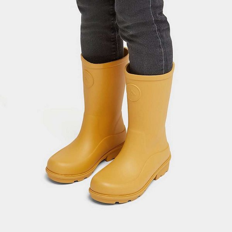 Yellow Kids' FitFlop Wonderwelly Junior Ergonomic Wellington Rain Boots | 879IFUVTL