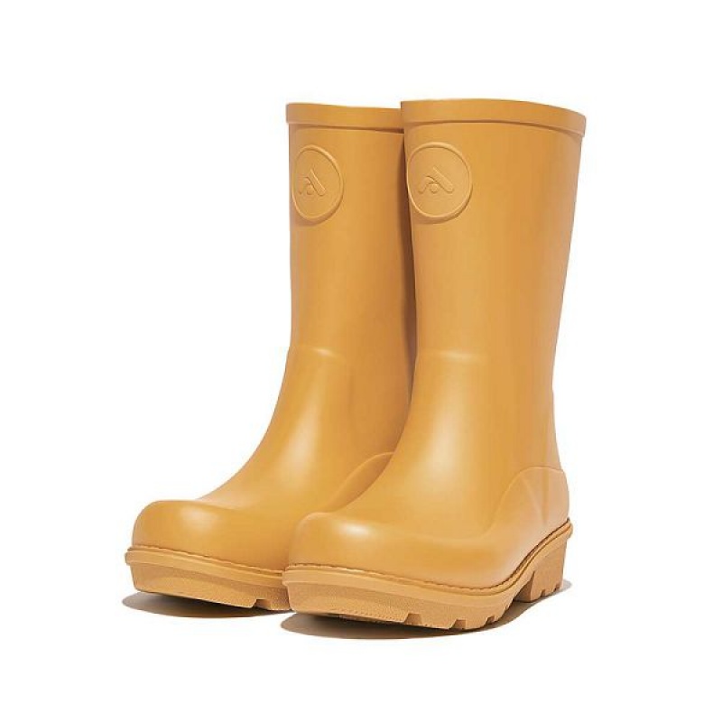 Yellow Kids' FitFlop Wonderwelly Junior Ergonomic Wellington Rain Boots | 879IFUVTL